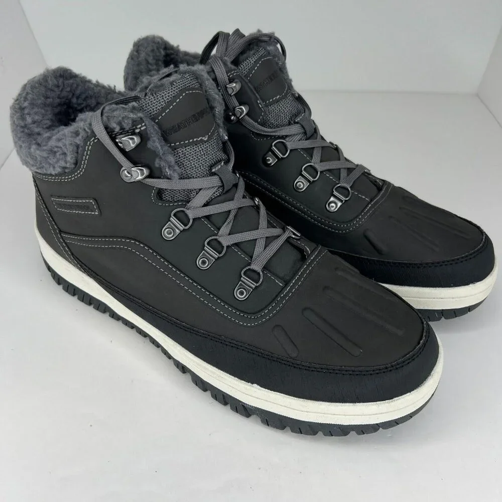 Weatherproof Mens 1624753 Gray Slope Memory Foam Faux Fur Size 13M Sneakers